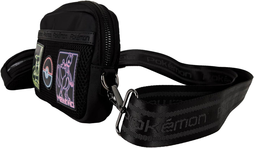 Loungefly Pokémon Pikachu & Mewtwo Glow Nylon Sling Crossbody Bag with Coin Bag