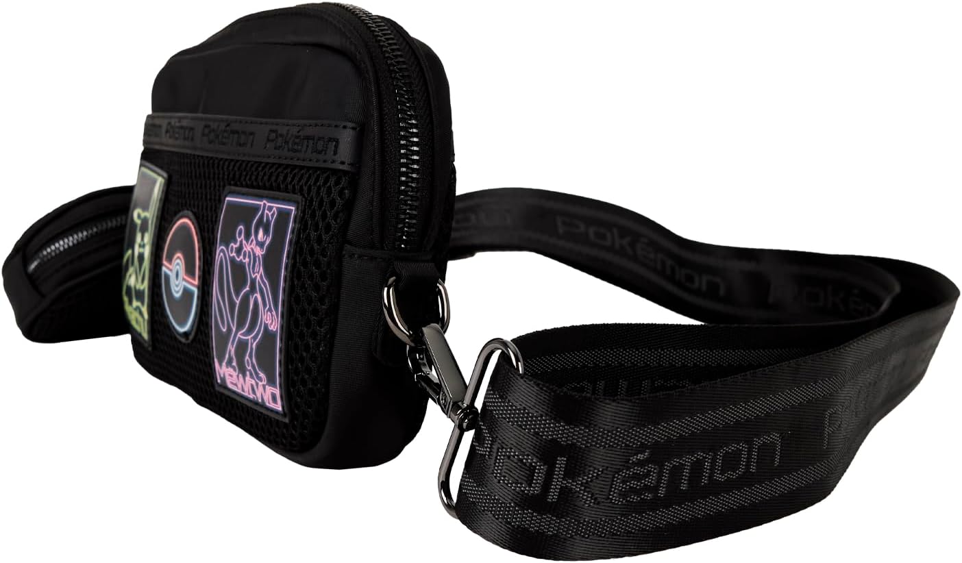 Loungefly Pokémon Pikachu & Mewtwo Glow Nylon Sling Crossbody Bag with Coin Bag-2