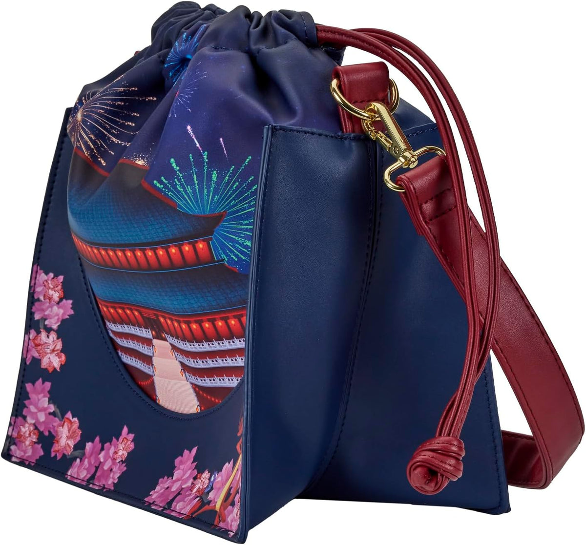 Loungefly Disney Mulan Castle Cinch Sack Crossbody Bag-zoom-4