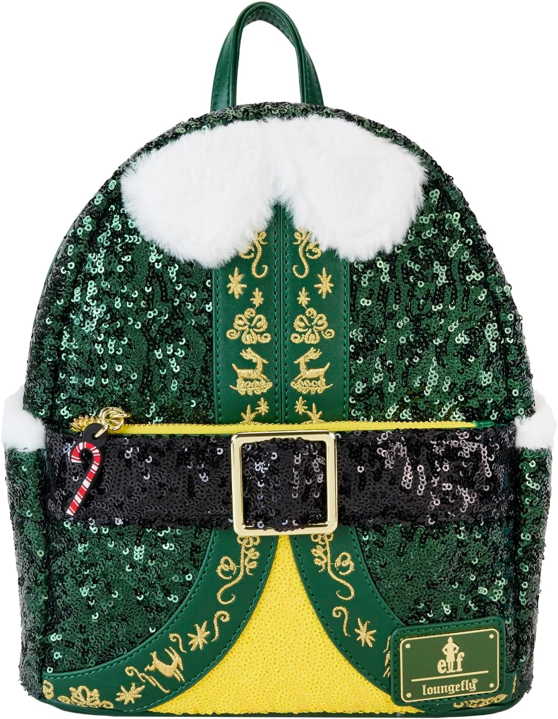 Loungefly Warner Brothers Elf Buddy Sequin Cosplay Mini Backpack-1