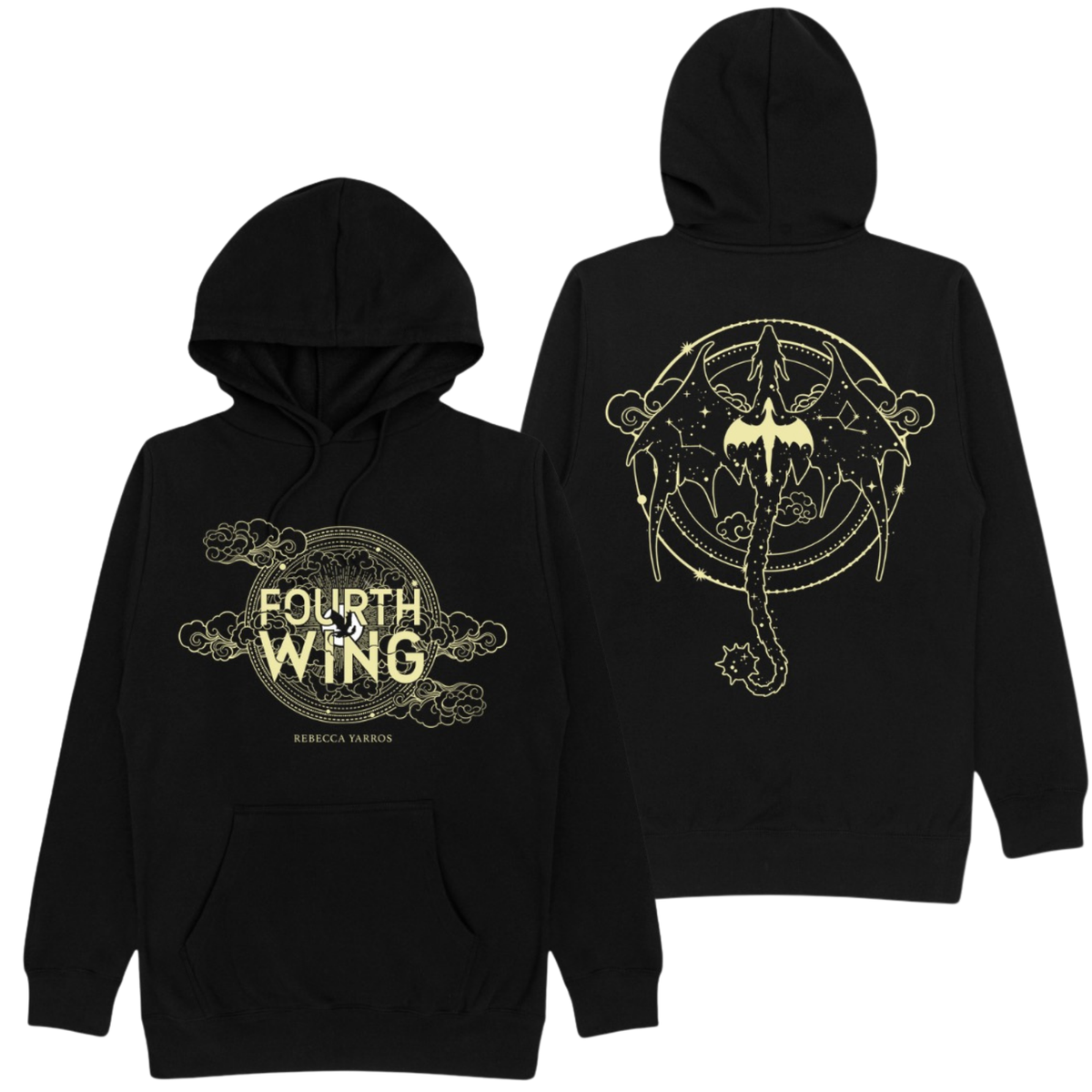 Fourth Wing double sided Dragon and logo pullover hoodie-1