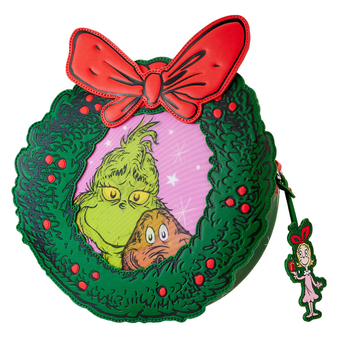 Loungefly Dr Seuss Grinch Christmas Wreath Figural Crossbody-5