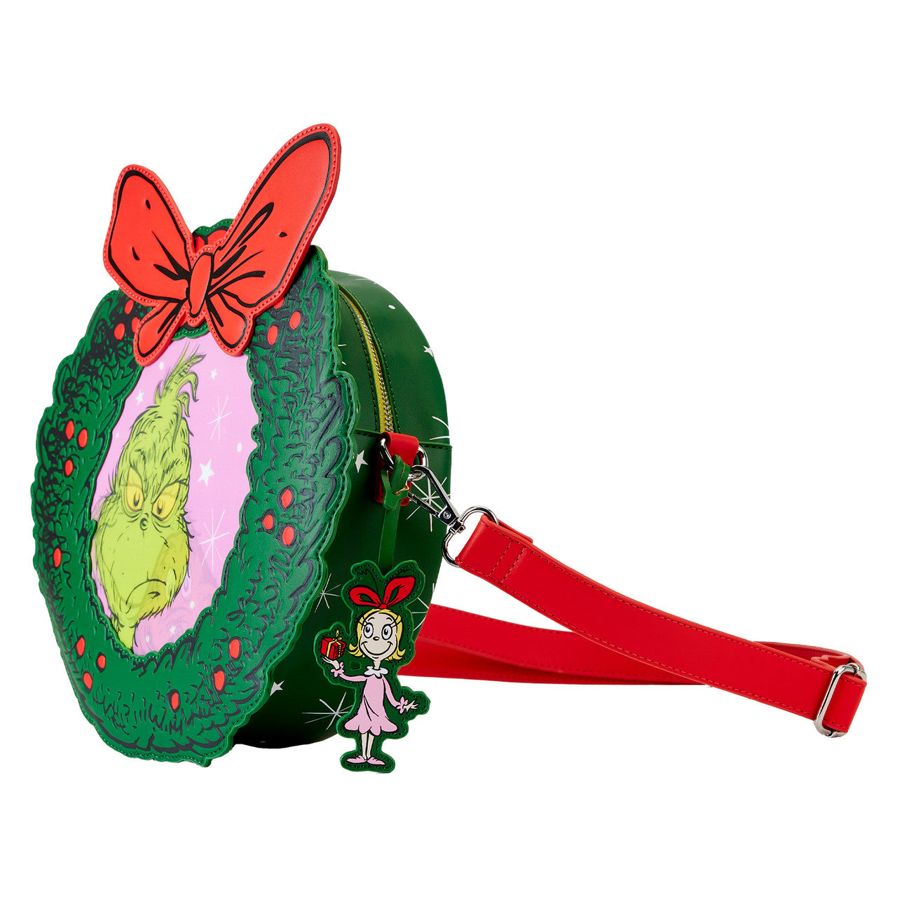 Loungefly Dr Seuss Grinch Christmas Wreath Figural Crossbody-zoom-2