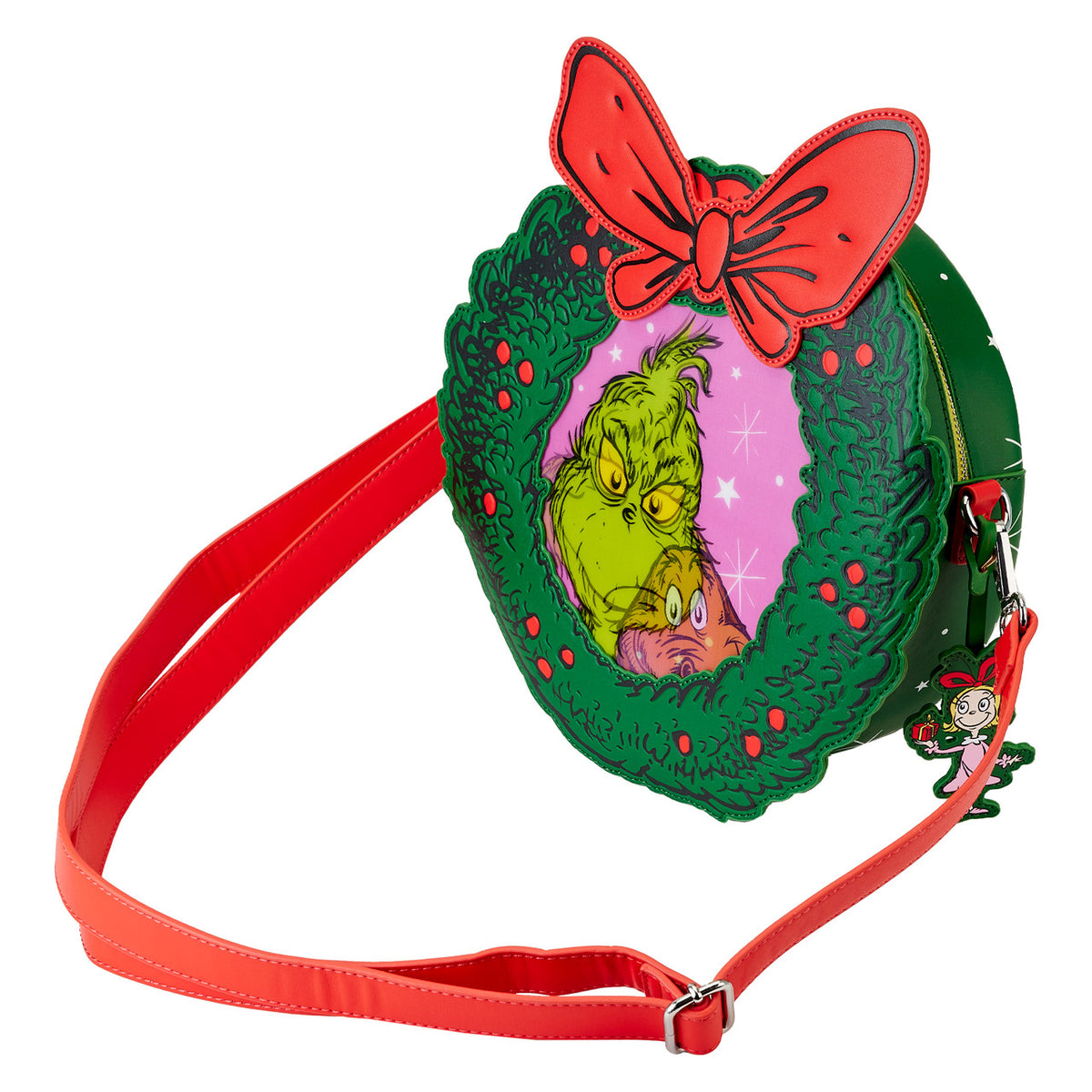 Loungefly Dr Seuss Grinch Christmas Wreath Figural Crossbody-zoom-3