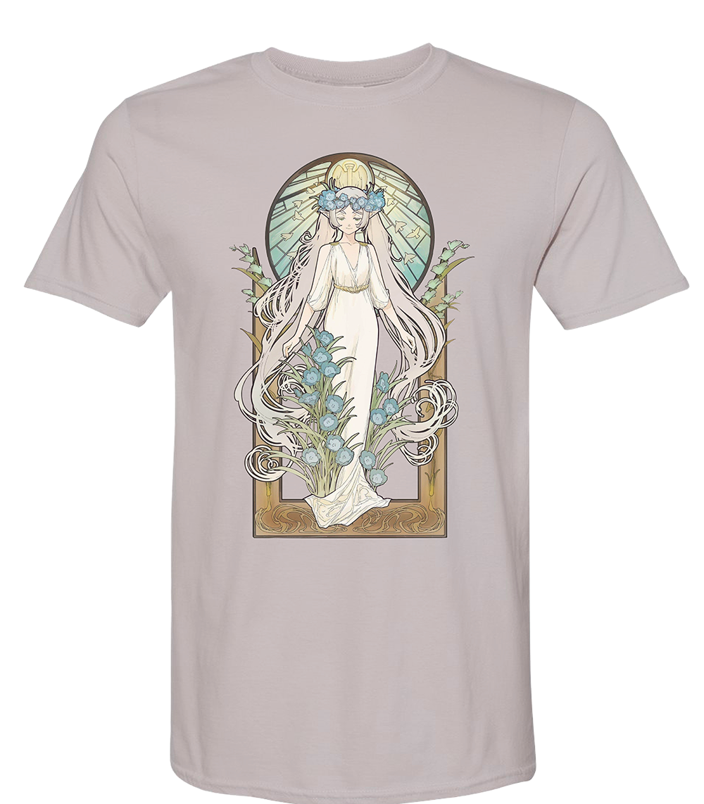 Frieren Beyond Journeys End Art Nouveau Stained Glass T Shirt-zoom-1