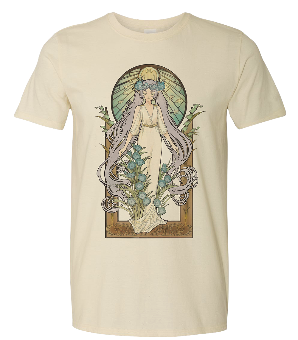 Frieren Beyond Journeys End Art Nouveau Stained Glass T Shirt-zoom-2