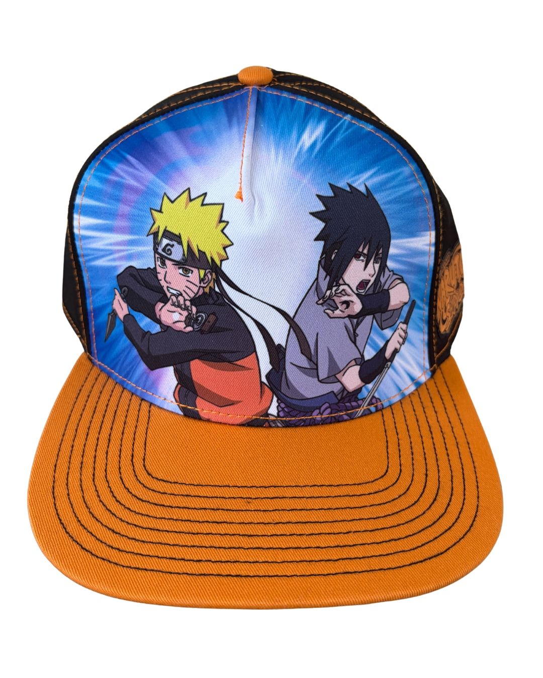 Naruto Shippuden Anime Naruto and Sasuke Character Flat Bill Hat-zoom-1
