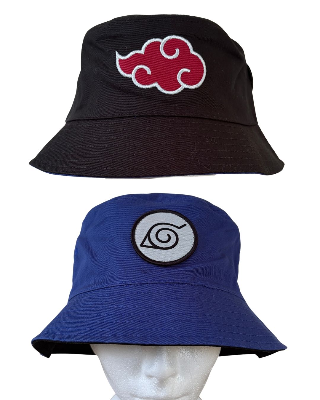 Naruto Shippuden Anime Series Reversible Akatsuki Cloud and Leaf Village Bucket Sun Hat-zoom-2