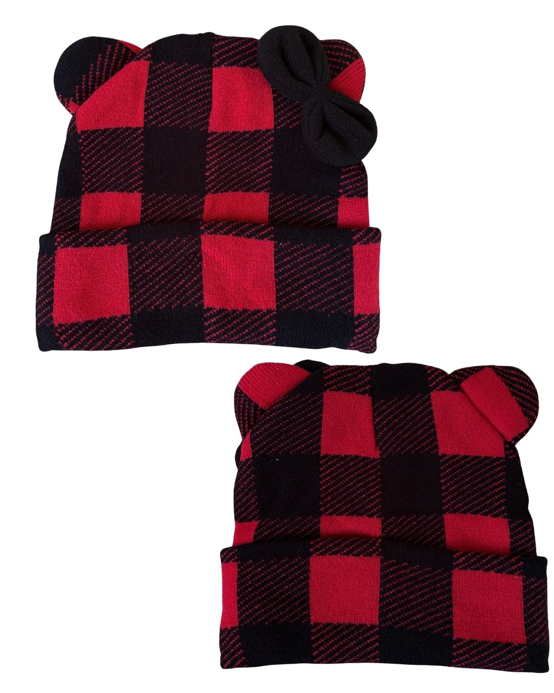 Sanrio Collection Hello Kitty Red & Black Plaid Alt hair bow Beanie-zoom-2