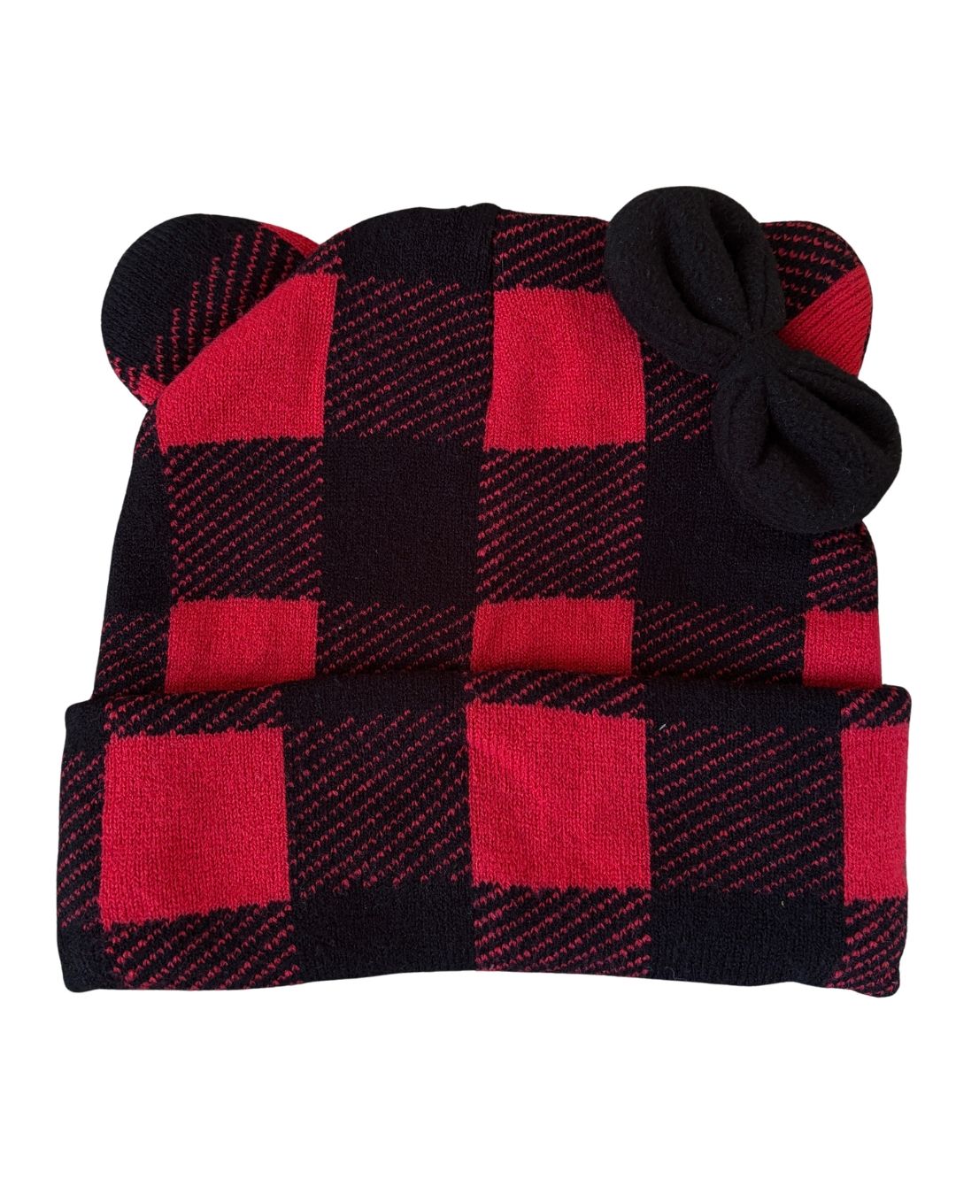 Sanrio Collection Hello Kitty Red & Black Plaid Alt hair bow Beanie-zoom-1