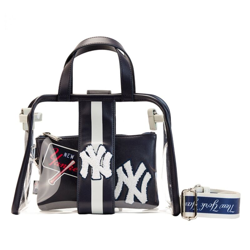 Loungefly MLB NY Yankees Clear Tote Crossbody Stadium Bag with Pouch-zoom-5