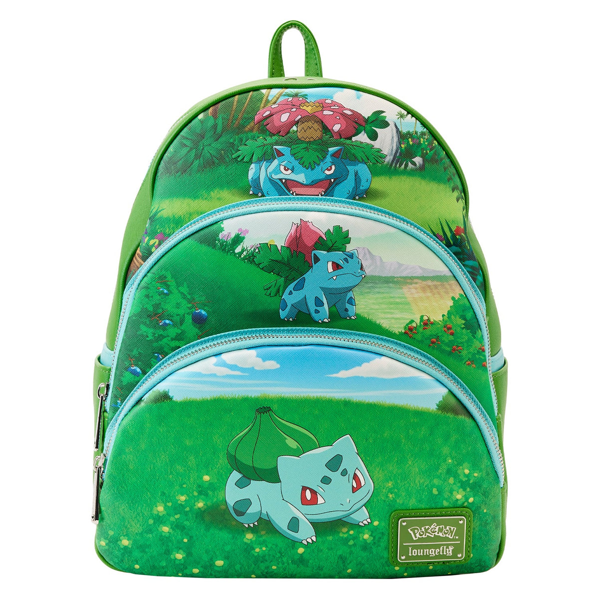 Loungefly Pokemon Bulbasaur Evolutions Triple Pocket Mini Backpack-1