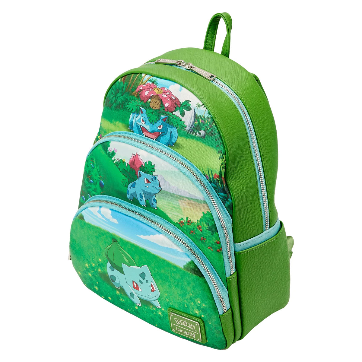 Loungefly Pokemon Bulbasaur Evolutions Triple Pocket Mini Backpack-3
