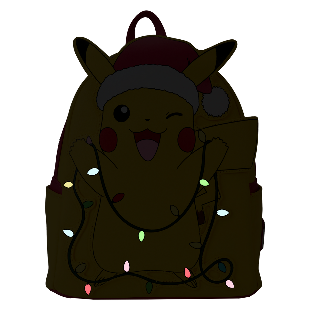 Loungefly Pokemon Santa Pikachu Christmas Lights Light Up Mini Backpack
