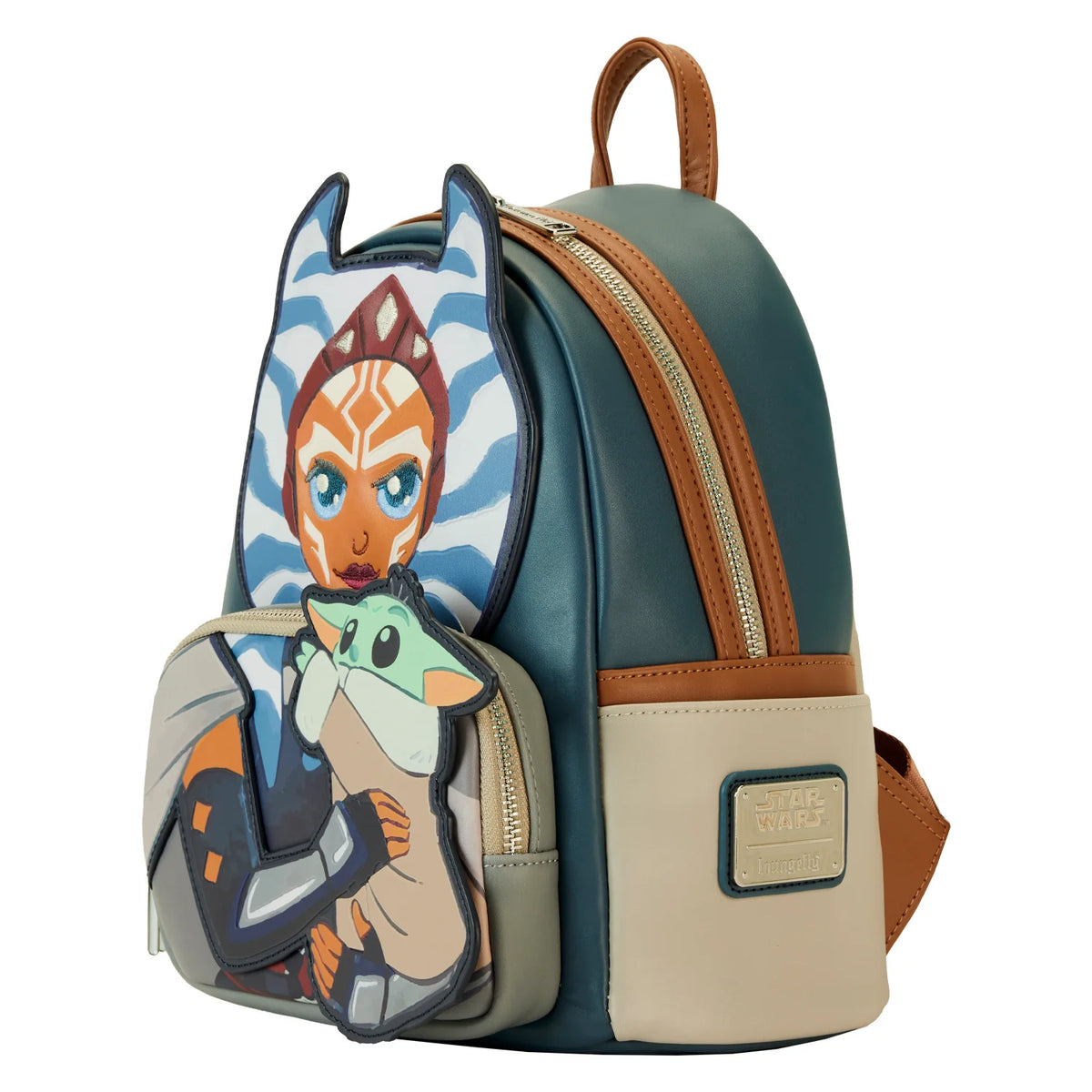 Loungefly Star Wars The Mandalorian Ahsoka Holding Grogu Mini Backpack-2