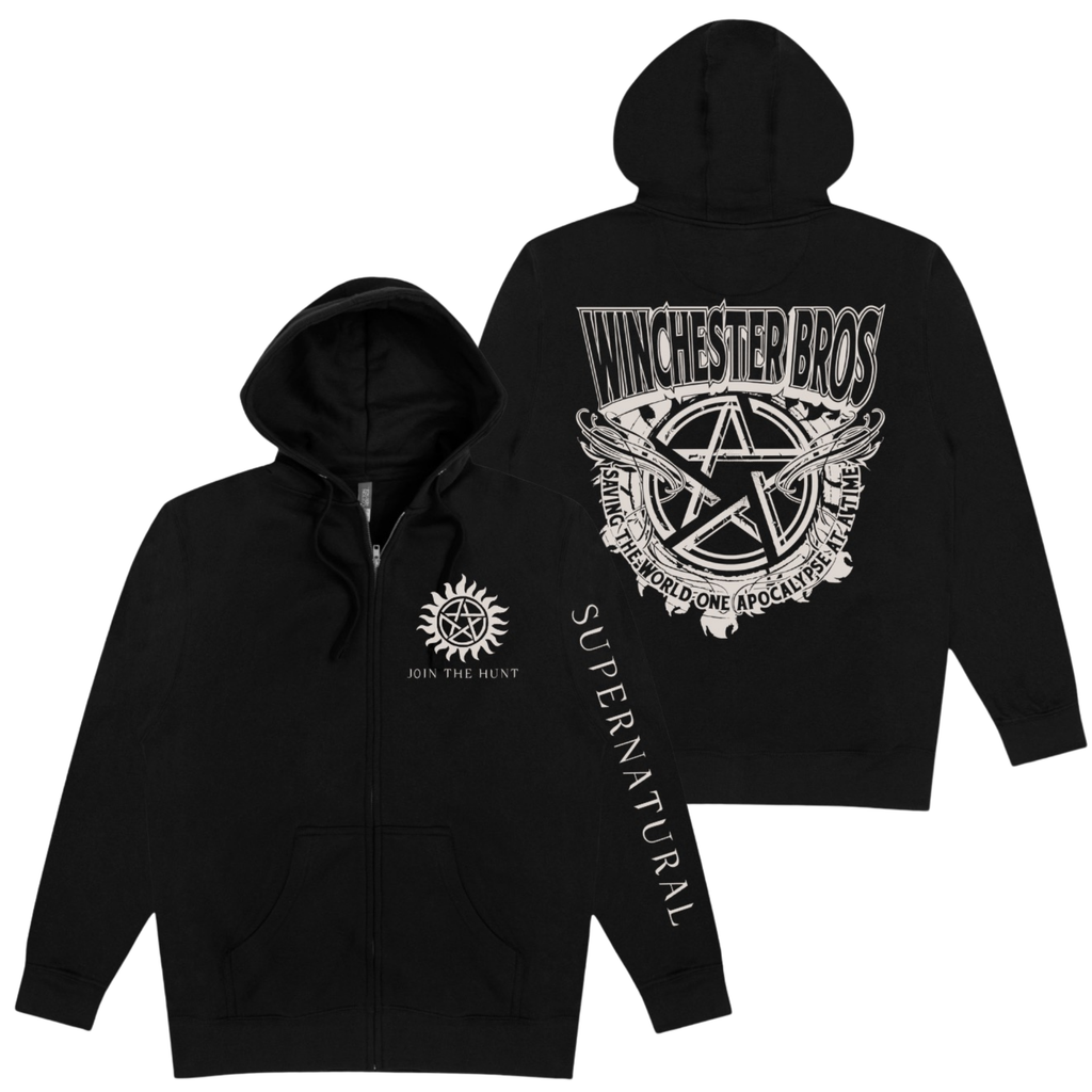 Supernatural Winchester Bros Join the Hunt zip up hoodie