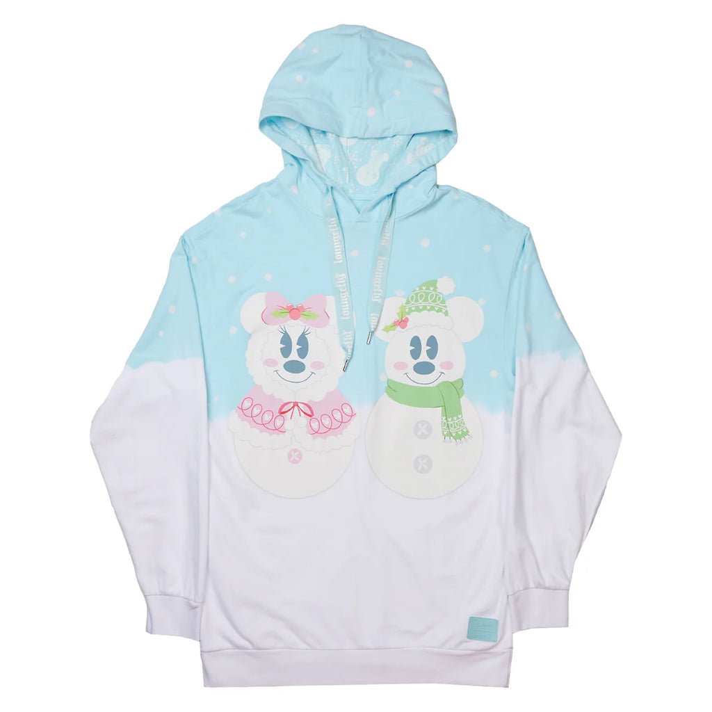Loungefly Disney Mickey and Minnie pastel snowman unisex hoodie
