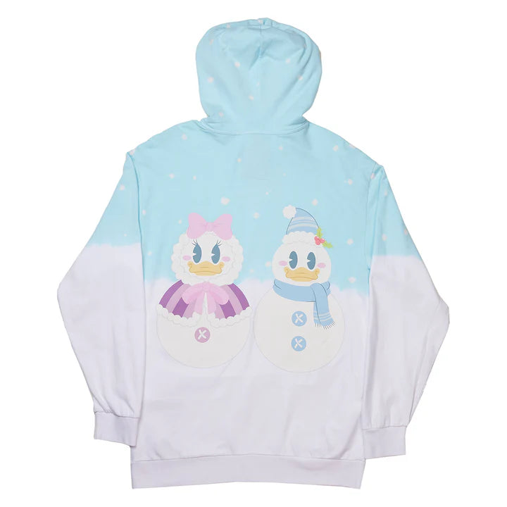 Loungefly Disney Mickey and Minnie pastel snowman unisex hoodie