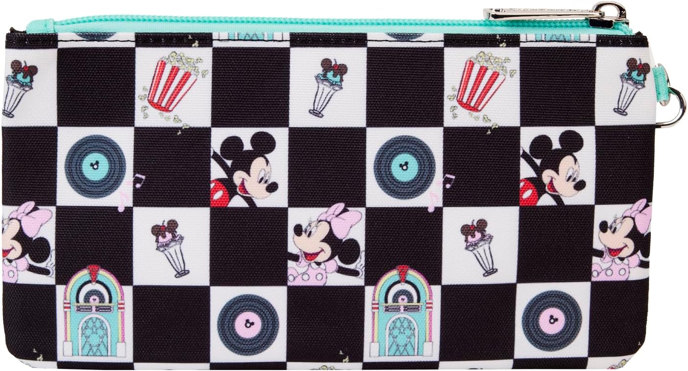 Mickey and Minnie Date Night Diner Nylon Wristlet-3