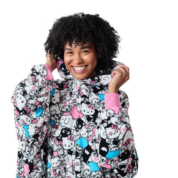 Sanrio Hello Kitty & Friends All-Over Character Print Hooded Blanket-OSFA