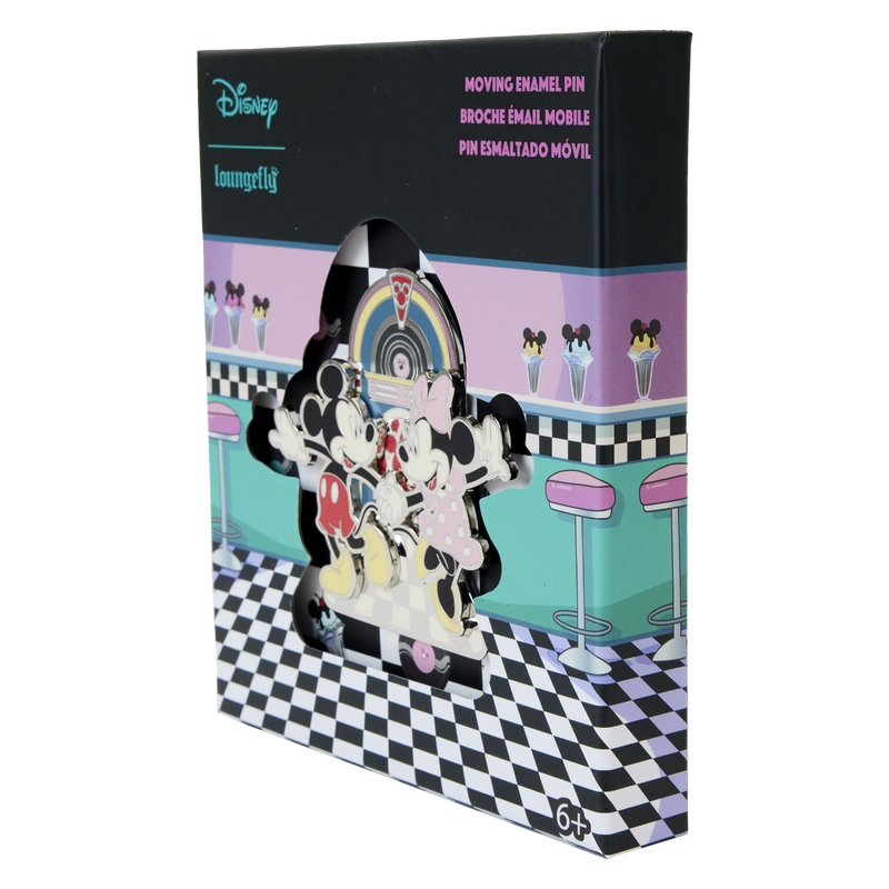 Loungefly Mickey & Minnie Date Night Diner Jukebox 3" Collector Box Sliding Pin-3