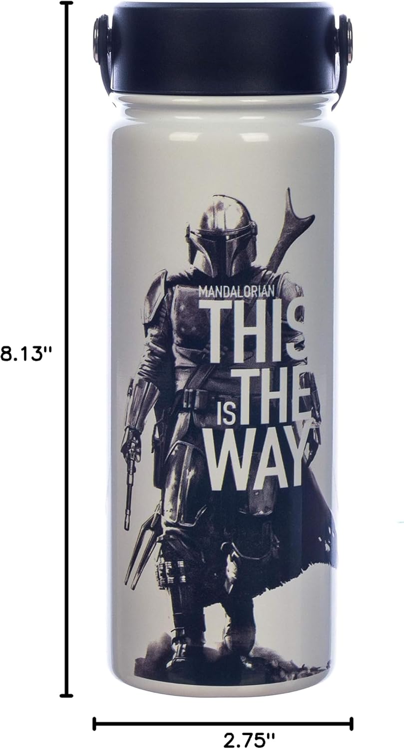 Heroes & Villains Star Wars The Mandalorian 17 oz. UV Stainless Steel Water Bottle