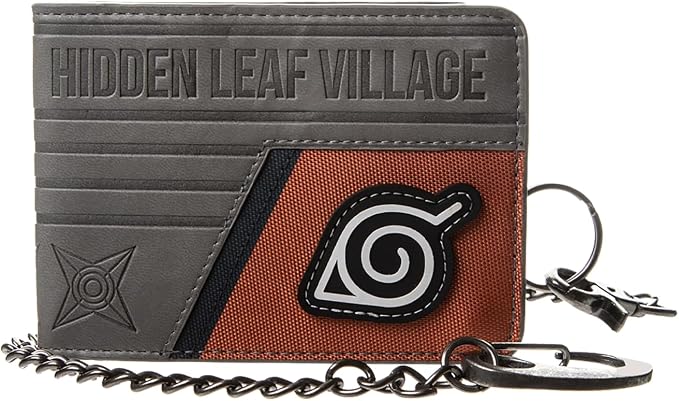 Naruto Hidden Leaf Village Bifold Wallet with Chain-1