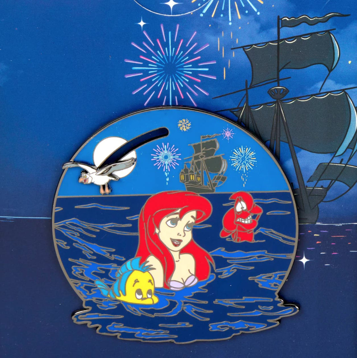 Loungefly Disney The Little Mermaid Ariel Fireworks 3" Collector Box Pin-zoom-4