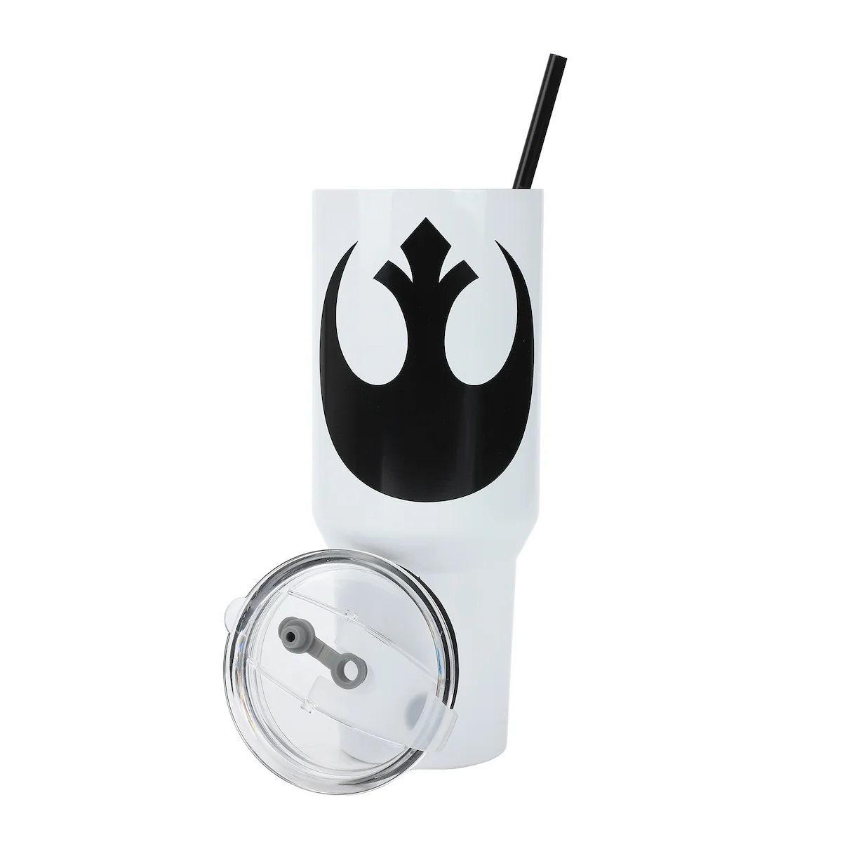 Star Wars Rebel Alliance Vacuum Insulated 40 Oz White Stainless Steel Tumbler with Leak-Proof Lid & Easy Carry Handle for Travel or Home