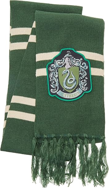Harry Potter Slytherin Patch Knit Scarf, OSFM-3
