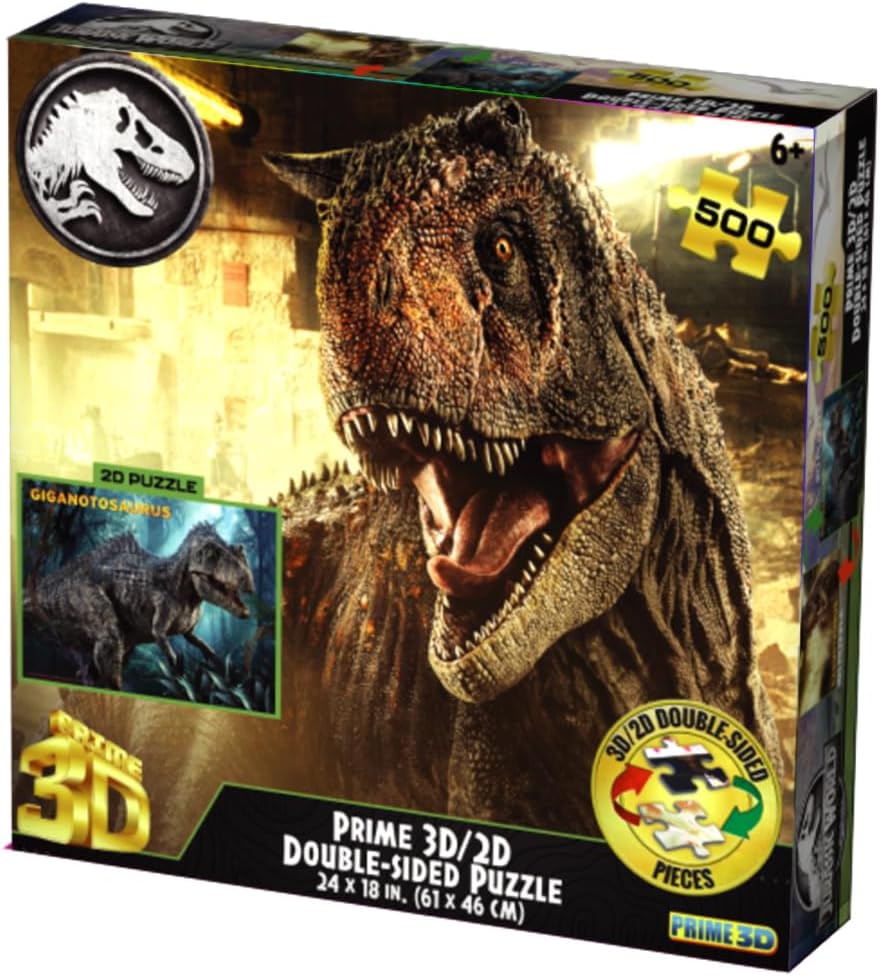 Jurassic World | 500-Piece 3D/2D Double-Sided Jigsaw Puzzle for Adults & Kids | Size 24" x 18" | Challenging & Fun for Adults, Kids & Families | Immersive 3D Lenticular Effect-zoom-4