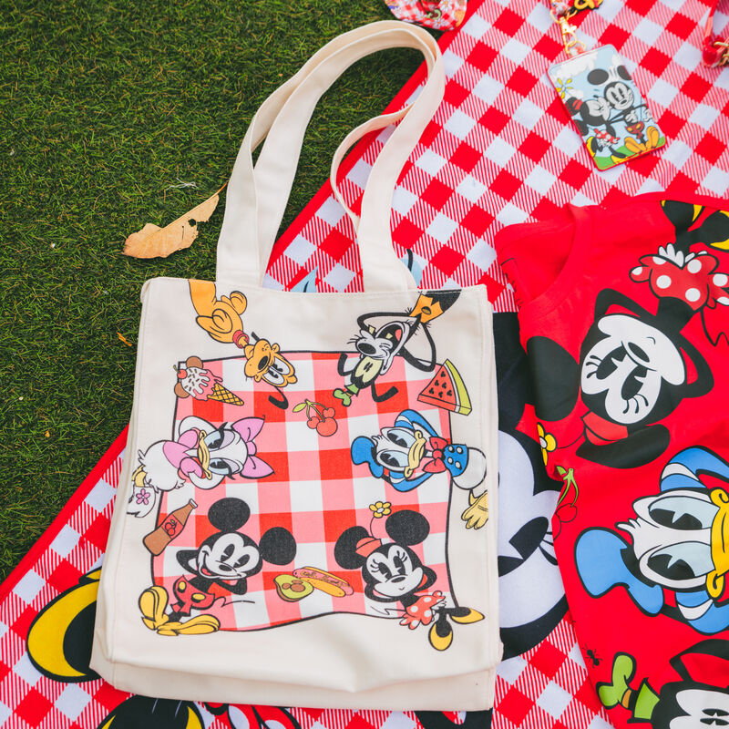 Loungefly Disney Mickey And Friends Picnic Canvas Tote Bag