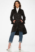 Orchid Bloom Black Brocade HiLo Coat