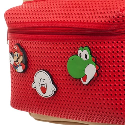 Mario Brothers Multicolored Backpack w/ Mario Patches for Adults-5