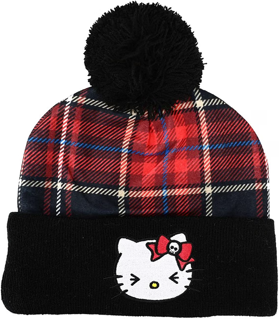 Hello Kitty Magic Jacquard Crown Embroidered Cuffed Knit Beanie Hat for Adults-1