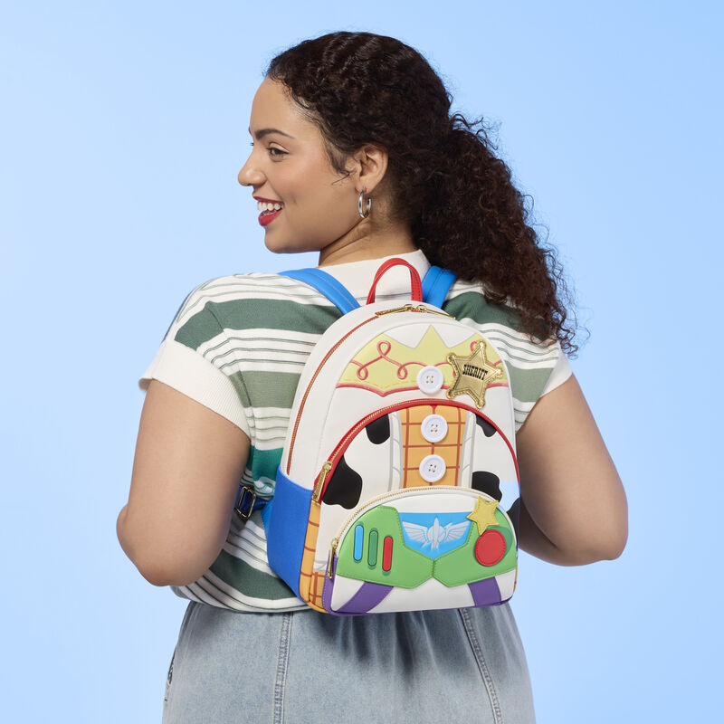 Loungefly Toy Story 5 Triple Pocket Jessie, Woody, & Buzz Mini Backpack-zoom-3