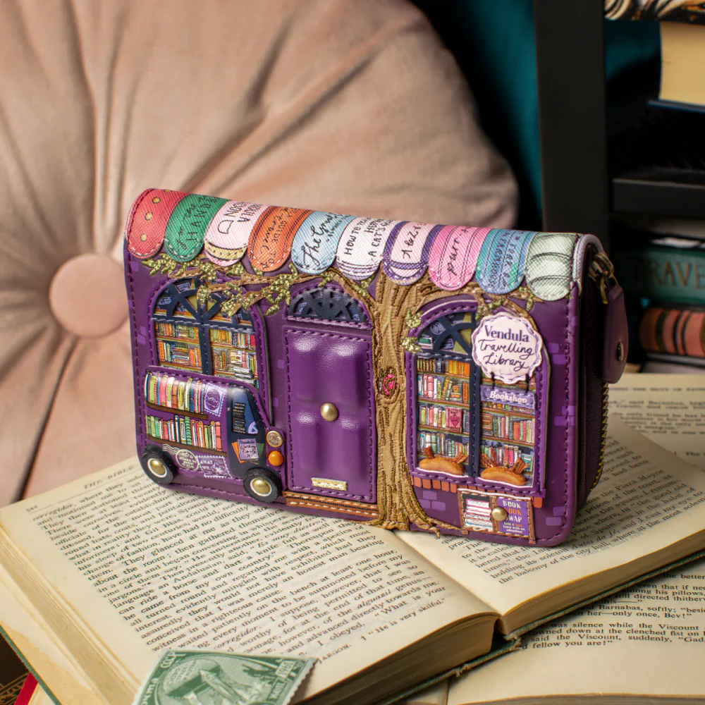 Vendula London Travelling Library Bookshop Medium Ziparound Wallet