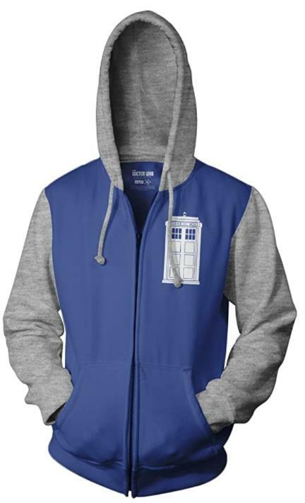 Ripple Junction Doctor Who Blue and Grey Zip up Hoodie-2