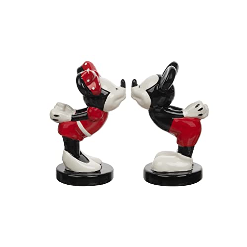 Disney Mickey & Minnie Magnetic Sculpted Ceramic Salt & Pepper Set Shakers Gift