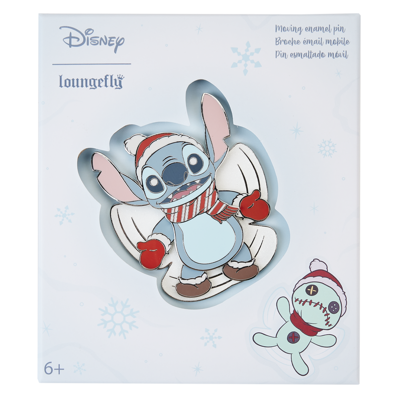 Loungefly Stitch Holiday Snow Angel 3" Collector Box Sliding Pin-zoom-1