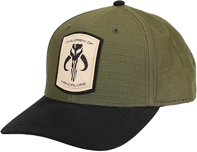 Star Wars The Mandalorian crest adult olive green trucker hat-zoom-1