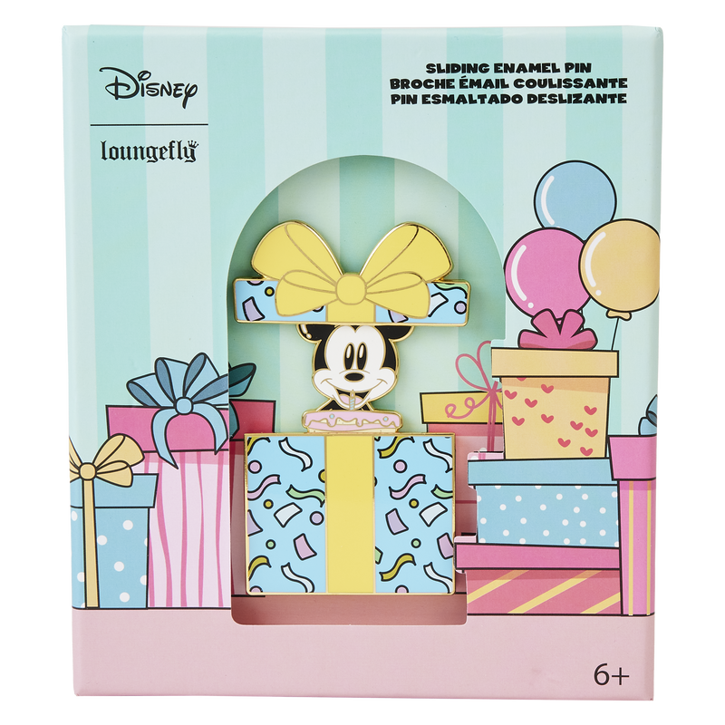 Loungefly Mickey Mouse Birthday Present Surprise 3" Collector Box Sliding Pin-1