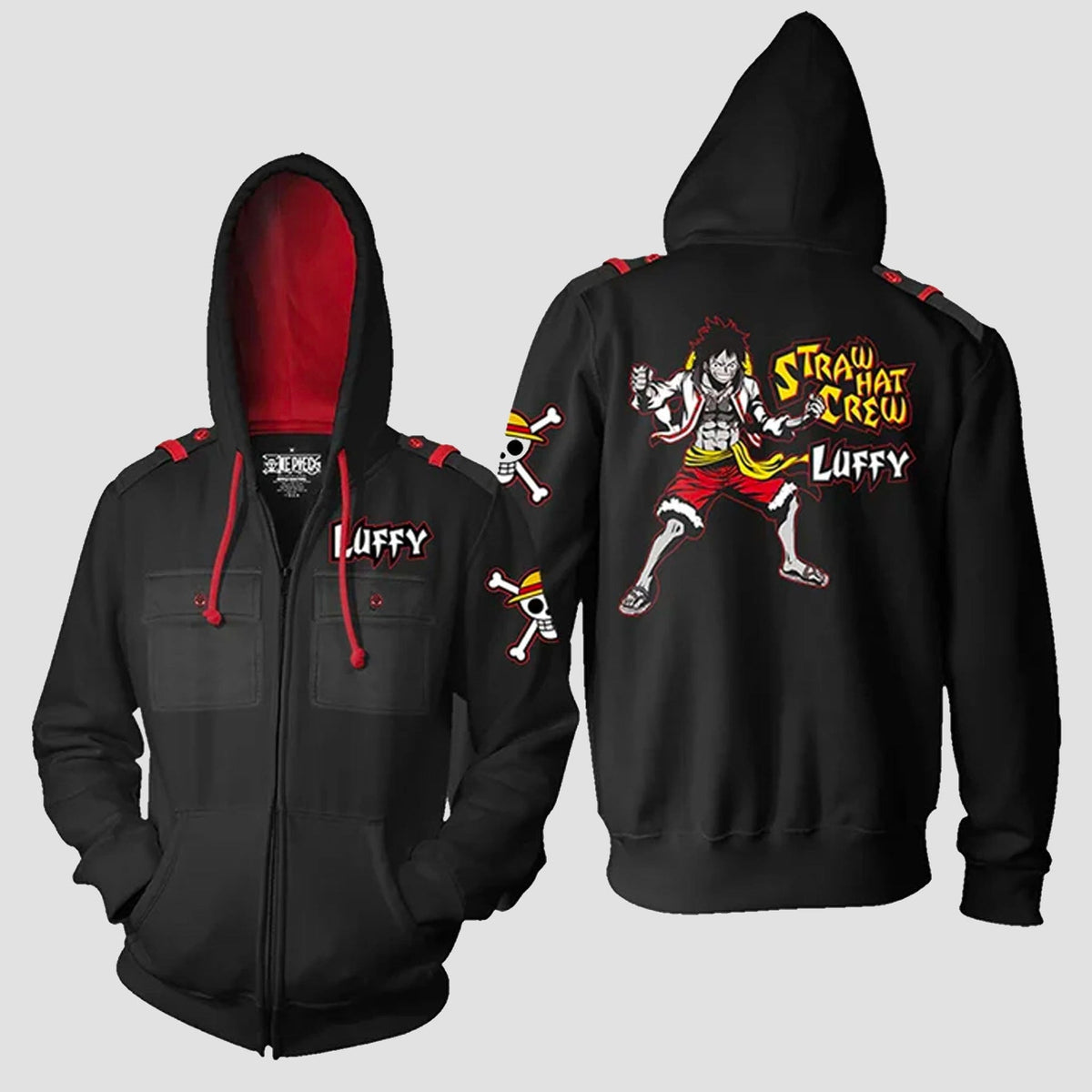 Monkey D. Luffy One Piece Military Style Premium Hoodie-zoom-1
