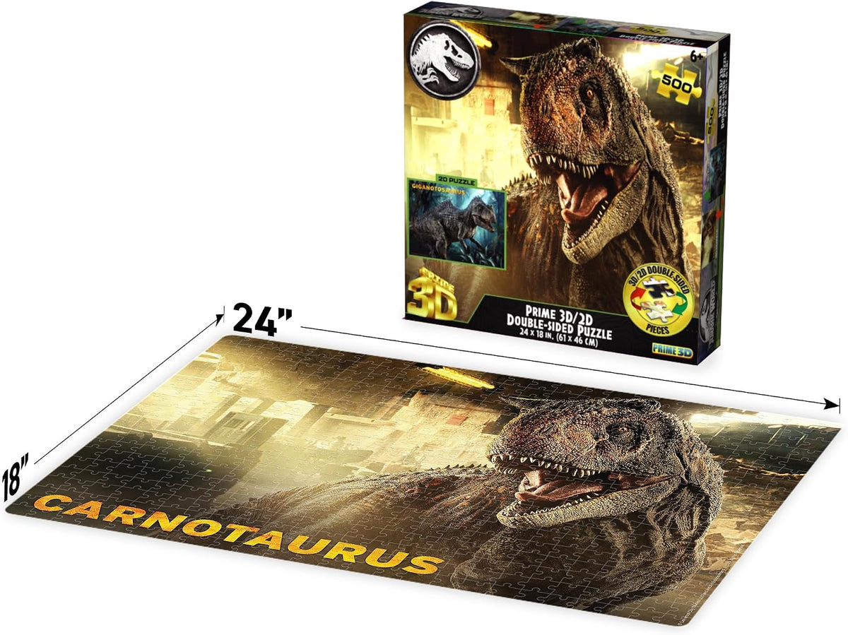 Jurassic World | 500-Piece 3D/2D Double-Sided Jigsaw Puzzle for Adults & Kids | Size 24" x 18" | Challenging & Fun for Adults, Kids & Families | Immersive 3D Lenticular Effect-zoom-6