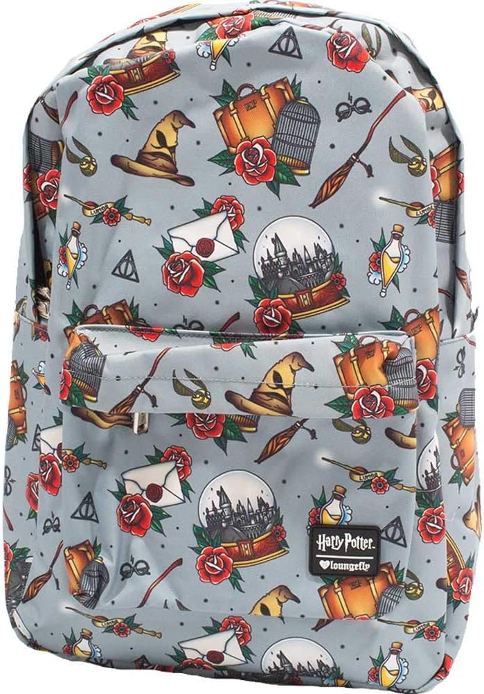 Loungefly Harry Potter Relics Tattoo All Over Print Backpack