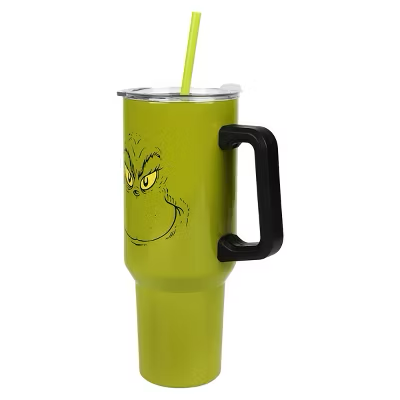 Dr. Seuss The Grinch Vacuum Insulated 40 Oz. Stainless Steel Tumbler with Straw & Leak-Proof Lid