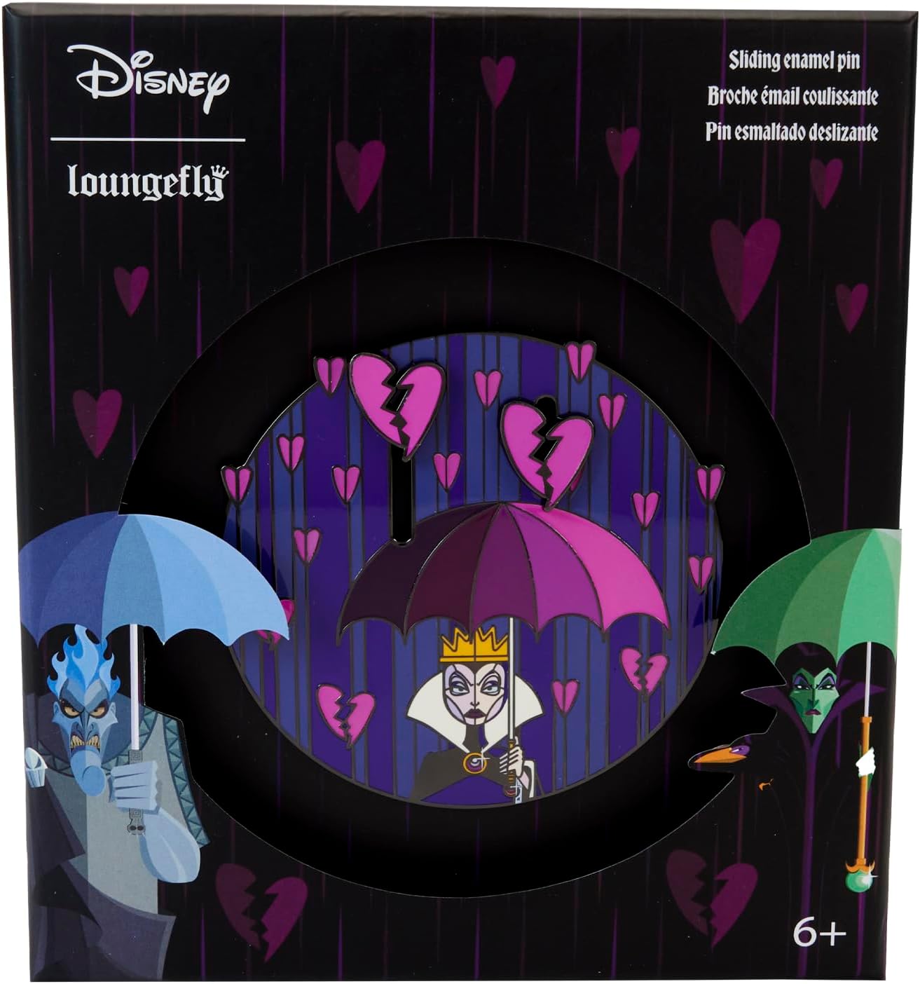 Loungefly Disney Villains Curse Your Hearts 3 Inch Collector Box Sliding Pin-1