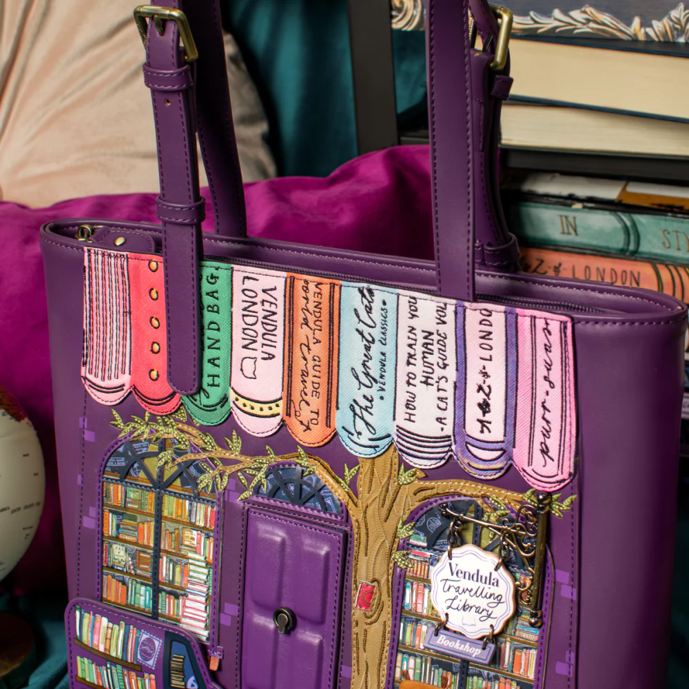 Vendula London Travelling Library Bookshop Shopper Bag-12