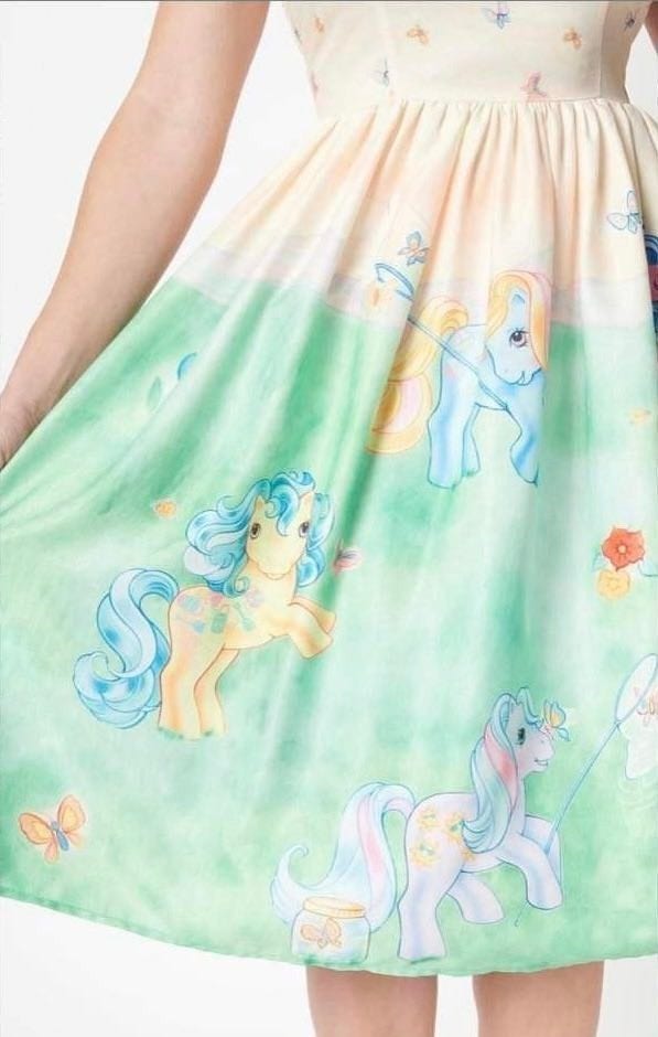 My Little Pony x Unique Vintage Butterfly Catchers Bobbie Swing Dress-5