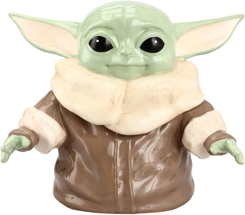 Star Wars The Mandalorian Baby Yoda Grogu Custom Ceramic Sculpted Cookie Jar